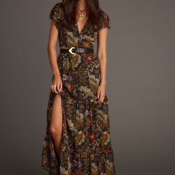 12th Tribe Sundance Floral Paisley Maxi Dress Size MM - Picture 1 of 5